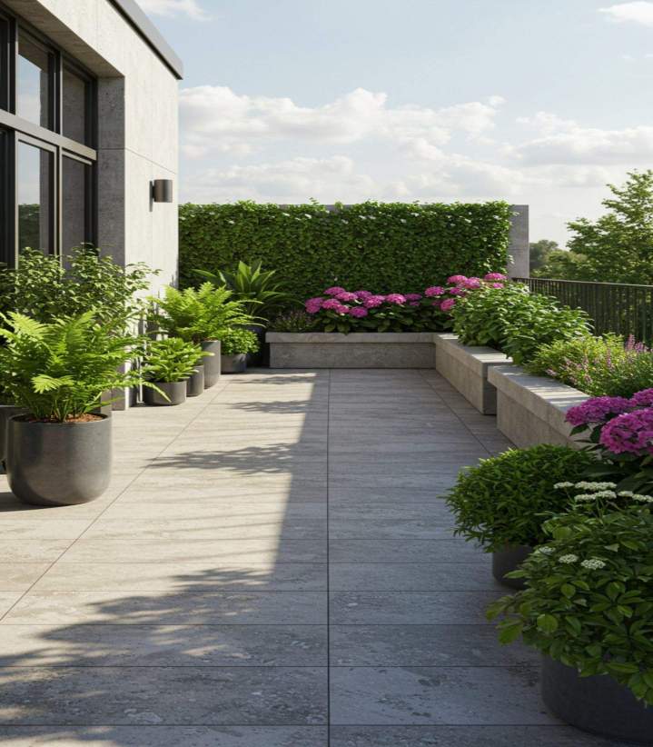 Dalle de terrasse en béton Pers-Jussy